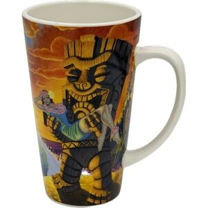 Brad Parker Tiki Lounge Hula Girl Large Ceramic Coffee Mug Man Cave Bar Decor